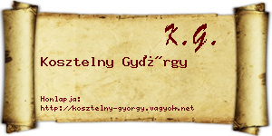 Kosztelny György névjegykártya