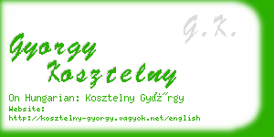 gyorgy kosztelny business card